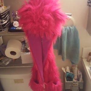 Pink fluffy bear hat